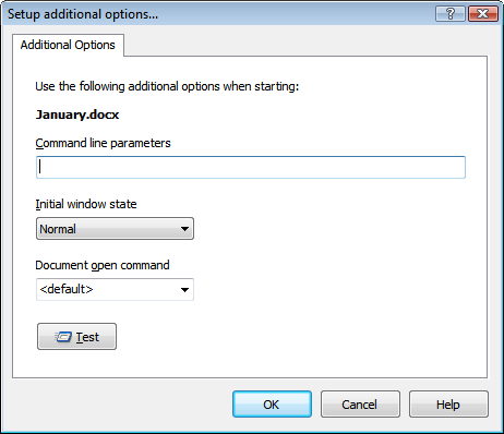 Setup additional options for autorun document